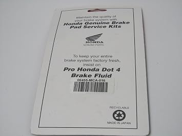 Honda 06455-Mca-016 Pad Set, Fr.