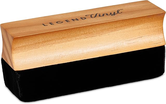 Velvet Vinyl Cleaning Brush with Wooden Handle by Legend Vinyl | Anti Static for the Best Possible Sound | Long Lasting with No Plastic