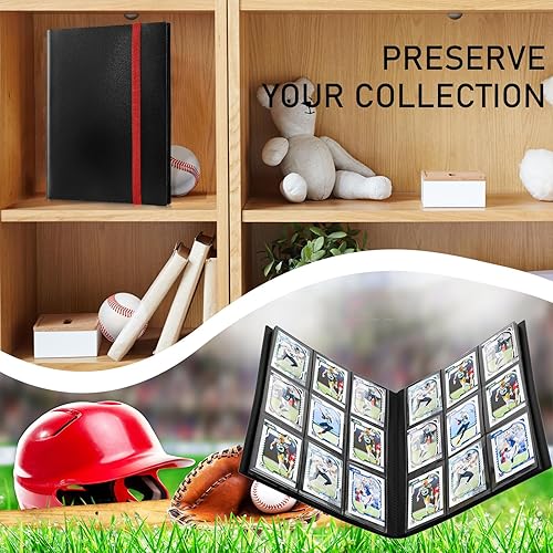 Miniatura 5 de Carpeta de 9 bolsillos para tarjetas de hockey deportivo, coleccionista de tarjetas de béisbol de carga lateral, soporte para álbum de tarjetas de