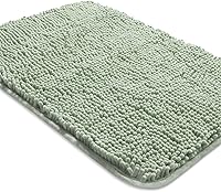 Vista 99 de Yeaban Juego de alfombras de baño verde manzana 2 piezas (20" x 32" y 17" x 24"), tapetes de baño de felpilla gruesa Alfombras de baño absorbentes