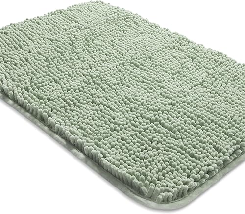 Miniatura 111 de Yeaban Alfombras de baño gris oscuro – Gruesas alfombras de baño de chenilla | Alfombras de baño absorbentes y lavables antideslizantes, alfombras