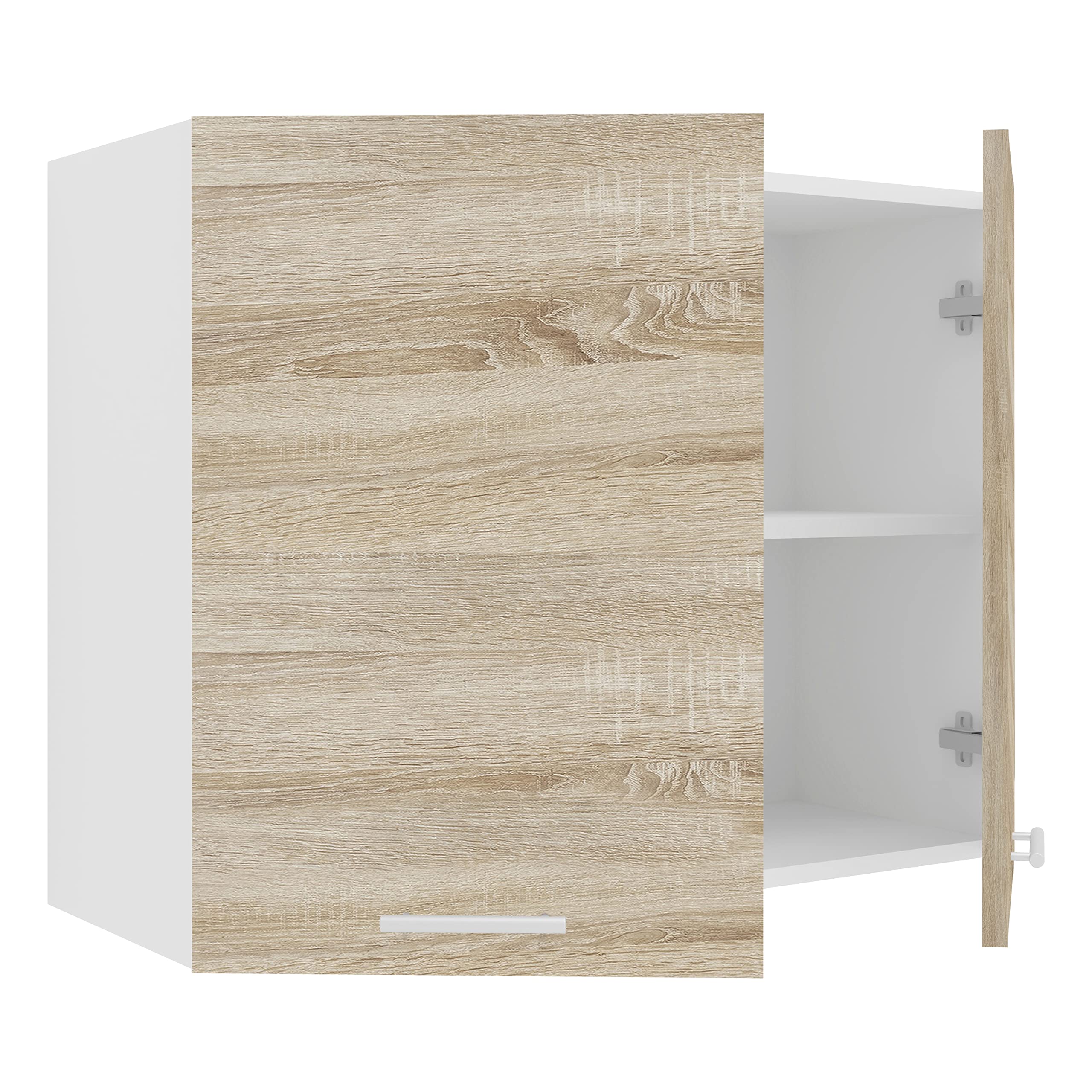 VCM Armoire de Cuisine Suspendue - Dimensions : Environ 60 x 80 x 31 cm (H x l x P) - Armoire Suspendue avec Deux Compartiments - Meuble de Cuisine - Esilo Blanc/chêne Sonoma