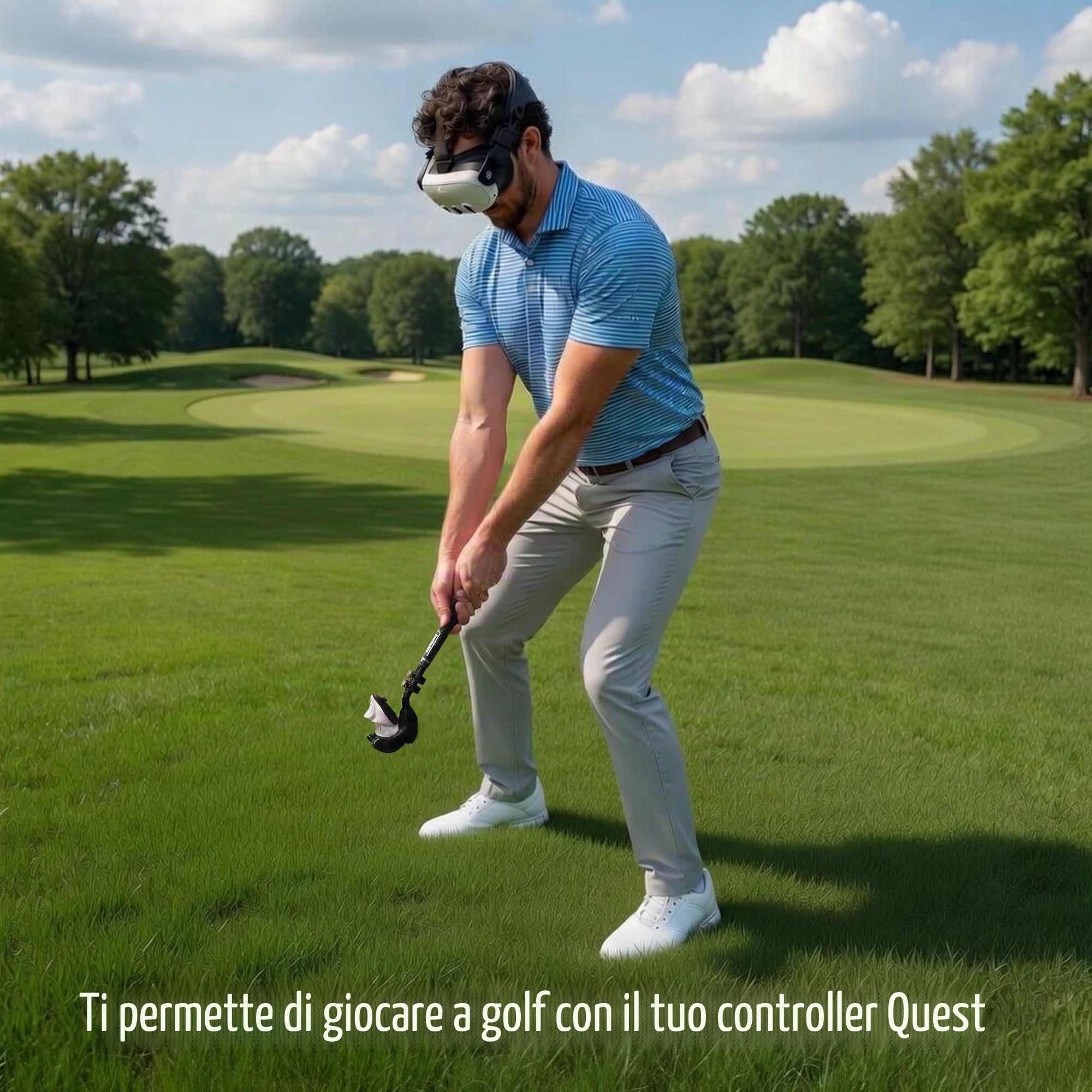 DeadEyeVR - DriVR Golf Club per Meta Quest 3 & PRO - Simulatore di Golf VR Realistico - Impugnatura ponderata VR Club per Un Gioco Migliorato