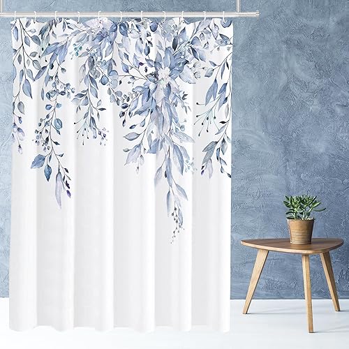 Miniatura 108 de Tititex - Juego de cortinas de ducha de hojas de eucalipto verde con cierres de presión, sin ganchos, forro interior verde, hojas de acuarela en la