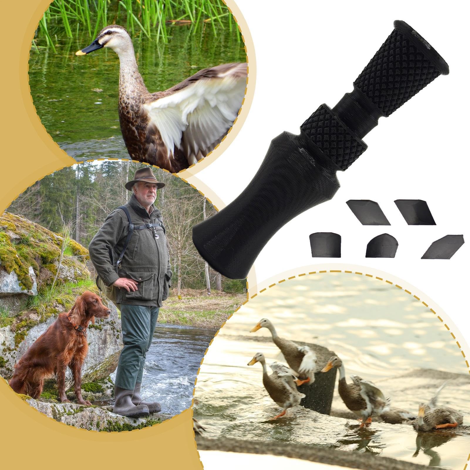 Duck Calls for Hunting | Llamadas de juego impresas en 3D, silbato con 5 chips de sonido reemplazables para capturar juegos al aire libre para niños y adultos