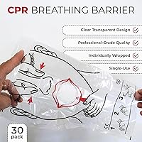 Vista 2 de Ever Ready First Aid Protector facial RCP para adultos, niños y bebés, paquete de 30