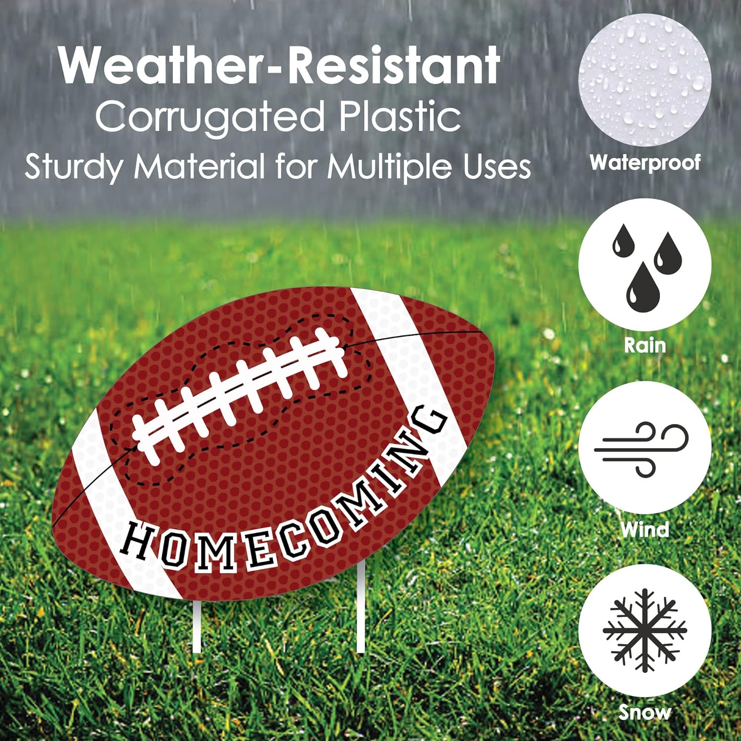 Big Dot of Happiness Homecoming - Helmet and Football Lawn Decorations Outdoor Themed Yard 10 Piece