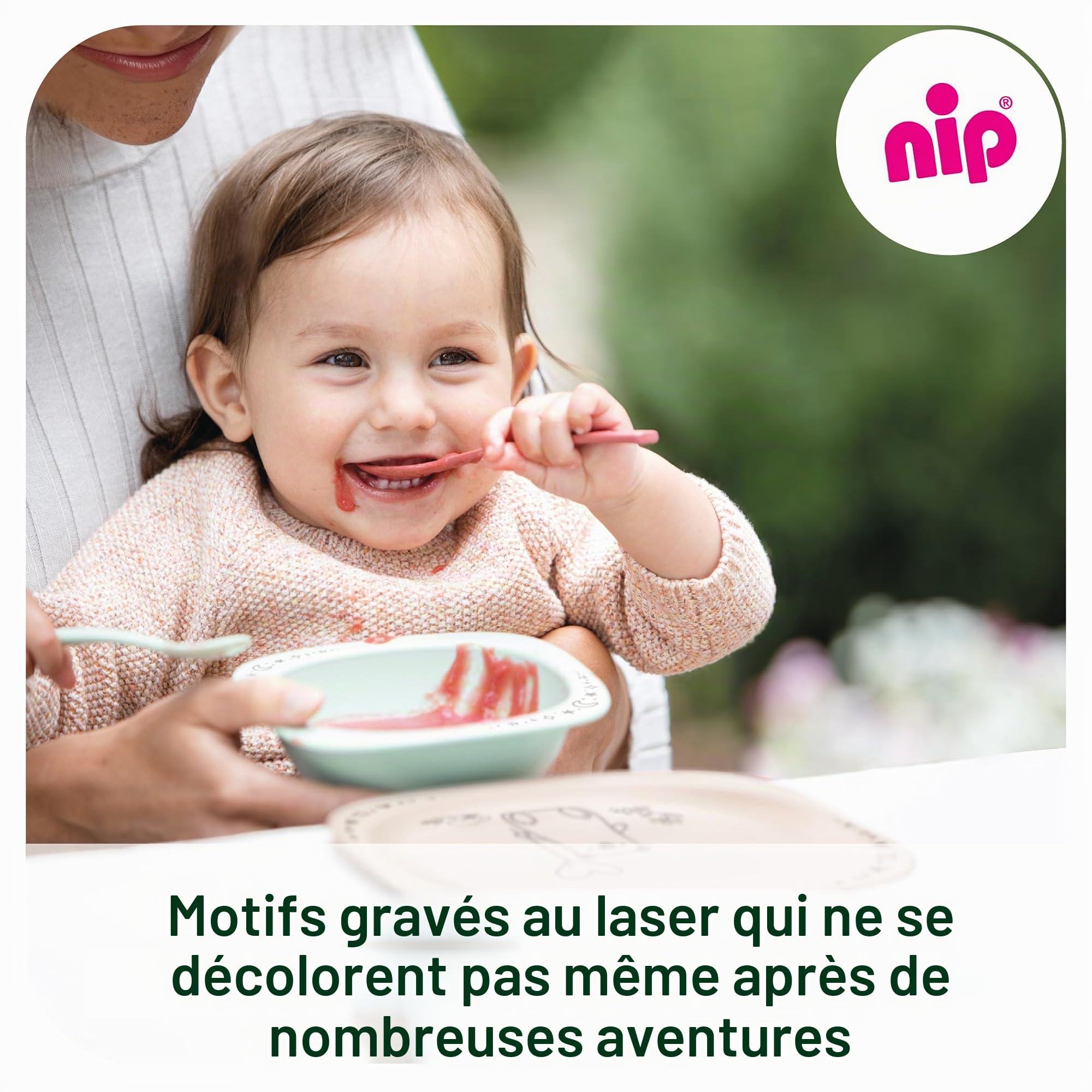 nip Green Öko Lot de 2 gobelets pour bébé et enfant à partir de 1 an, incassables, passent au micro-ondes et au lave-vaisselle, sans BPA, sans mélamine, durables, motif animal, vert clair