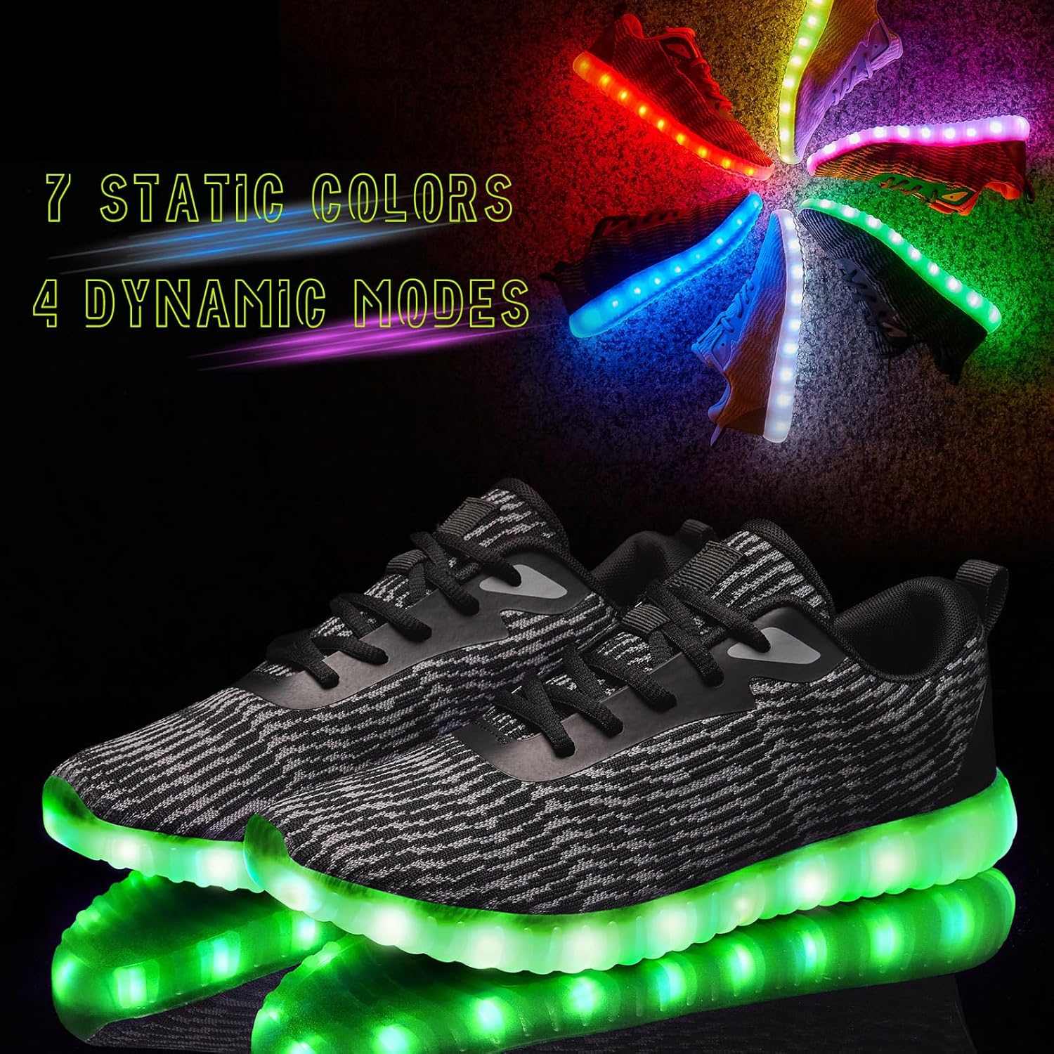 Light Up Shoes for Women Men, LED Sneakers USB Charging Unisex Adult Glow Party Cool Dancing Shoes - Image 4