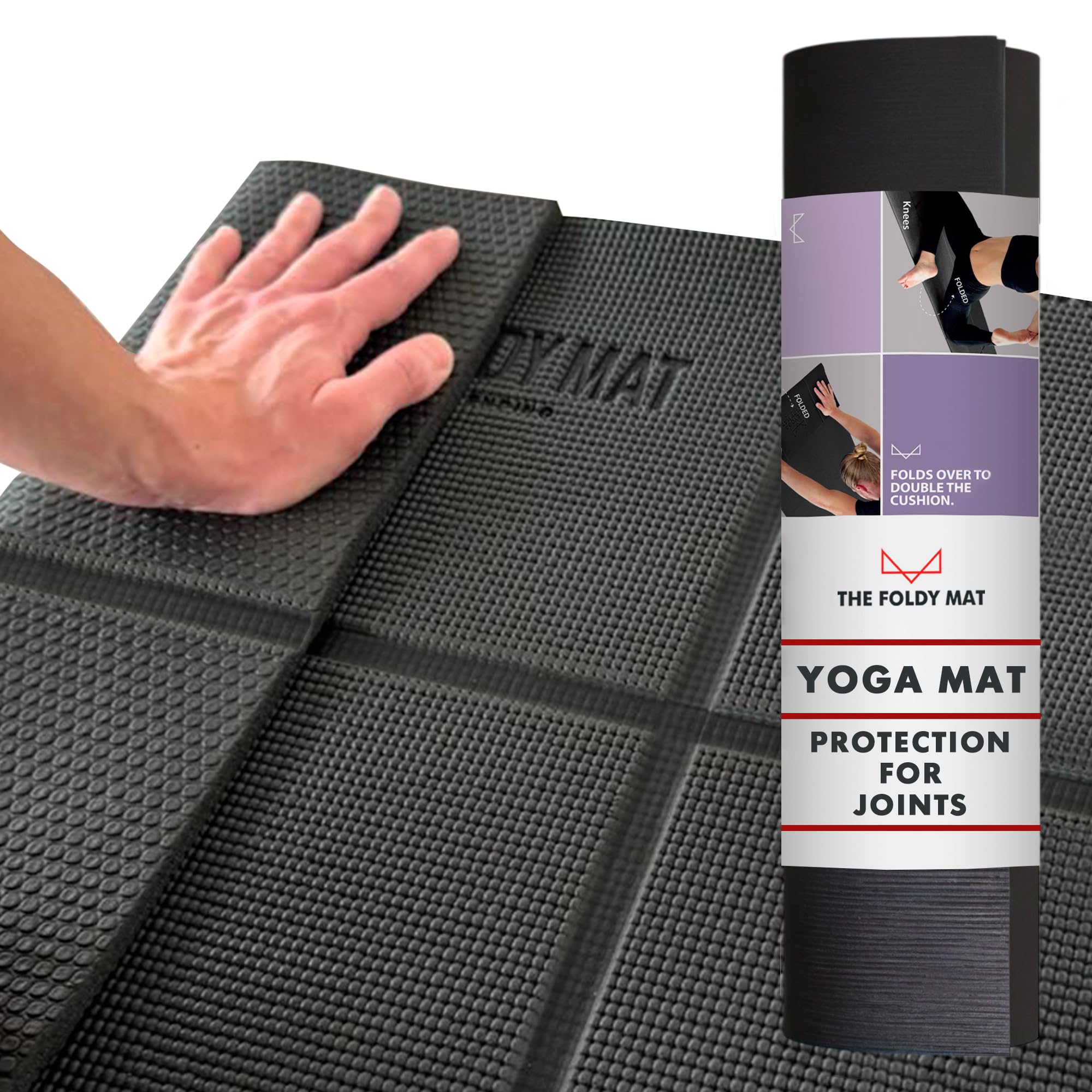 Foldable Yoga Mat Thick, in 6 Combinations; Greater Support and Protection for Joints, Body Alignment System, and Sections for Hands and Feet.