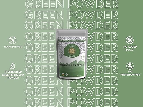 Miniatura 5 de Ancient Roots Polvo de espirulina verde, liofilizado, totalmente natural, sin azúcar añadido, mezcla con batidos, colorante natural para alimentos,