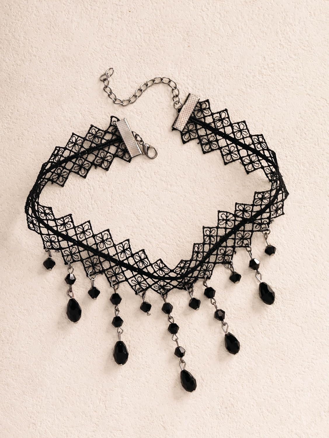 Sacina Gothic Vintage Black Floral Teardrop Lace Choker, Gothic Necklace, Goth Jewelry, Halloween Christmas Jewelry Gift for Women - Image 6