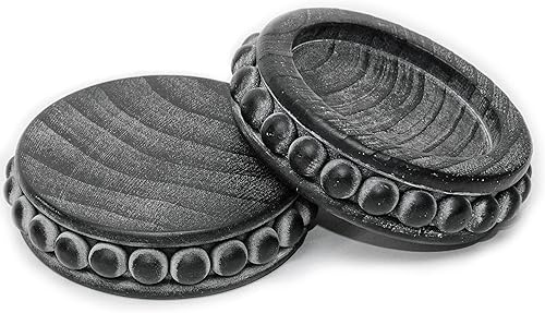 Vista 16 de Felt Creative Home Goods Juego de 2 elevadores redondos de madera rústica con cuentas – Soportes de pedestal de decoración apilables resistentes