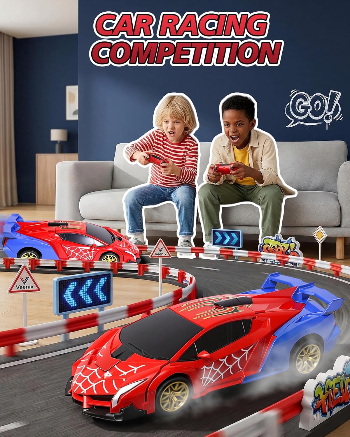 Spider RC Transforming Robot Hobby Cars - Remote Control Car for Toddler, 1:18 Scale 360° Rotation 2.4 Ghz Remote Electric Vehicles Fight Toys for 3+ Years Old Children as Birthday Gift