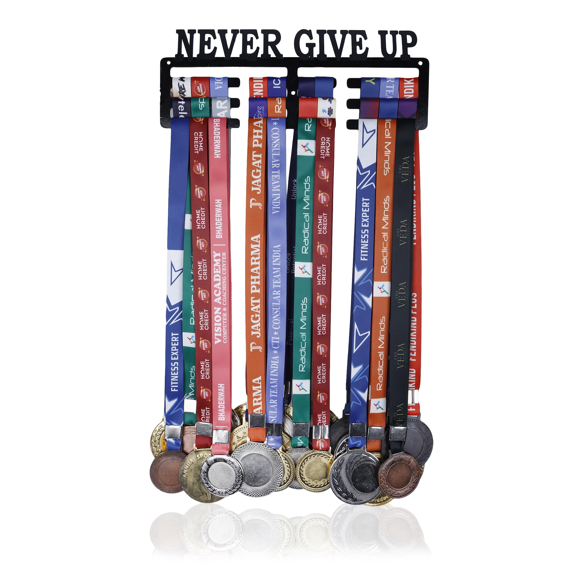 RAOOFA CRAFTS Medal Holder for Wall Display Rack Never Give Up Medal Holder Holds Up to 24-30 Medal Wall Hangers (B0CQP83XQD) Amazon Price History, Amazon Price Tracker
