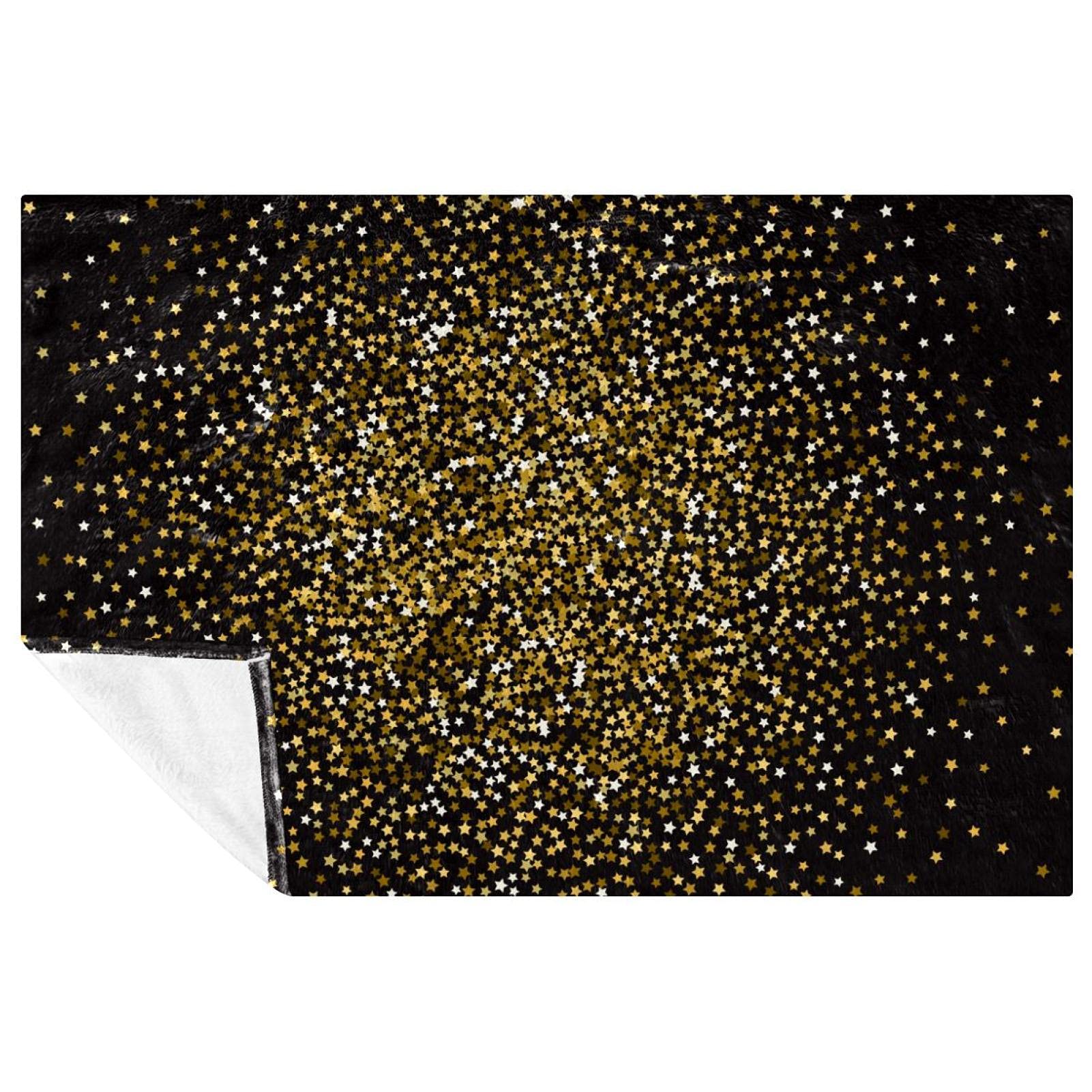 Couverture douce et chaude confettis étoile 150x100 cm pour lit et canapé