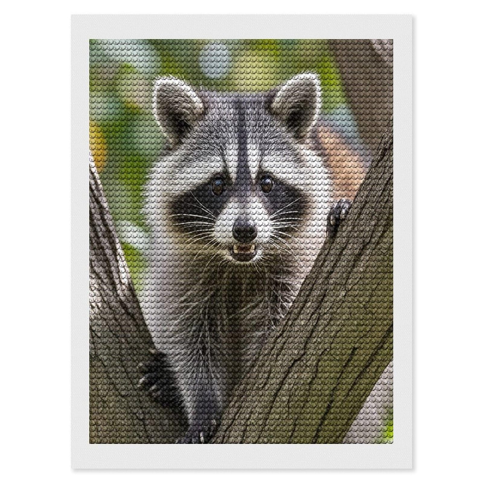FekiLoot Raccoon Diamond Painting Kits for Adults Round Paint with Diamonds Pictures Gem Art Painting Kits Personalized Diamond Art Full Drill for Beginners Home Wall Decor
