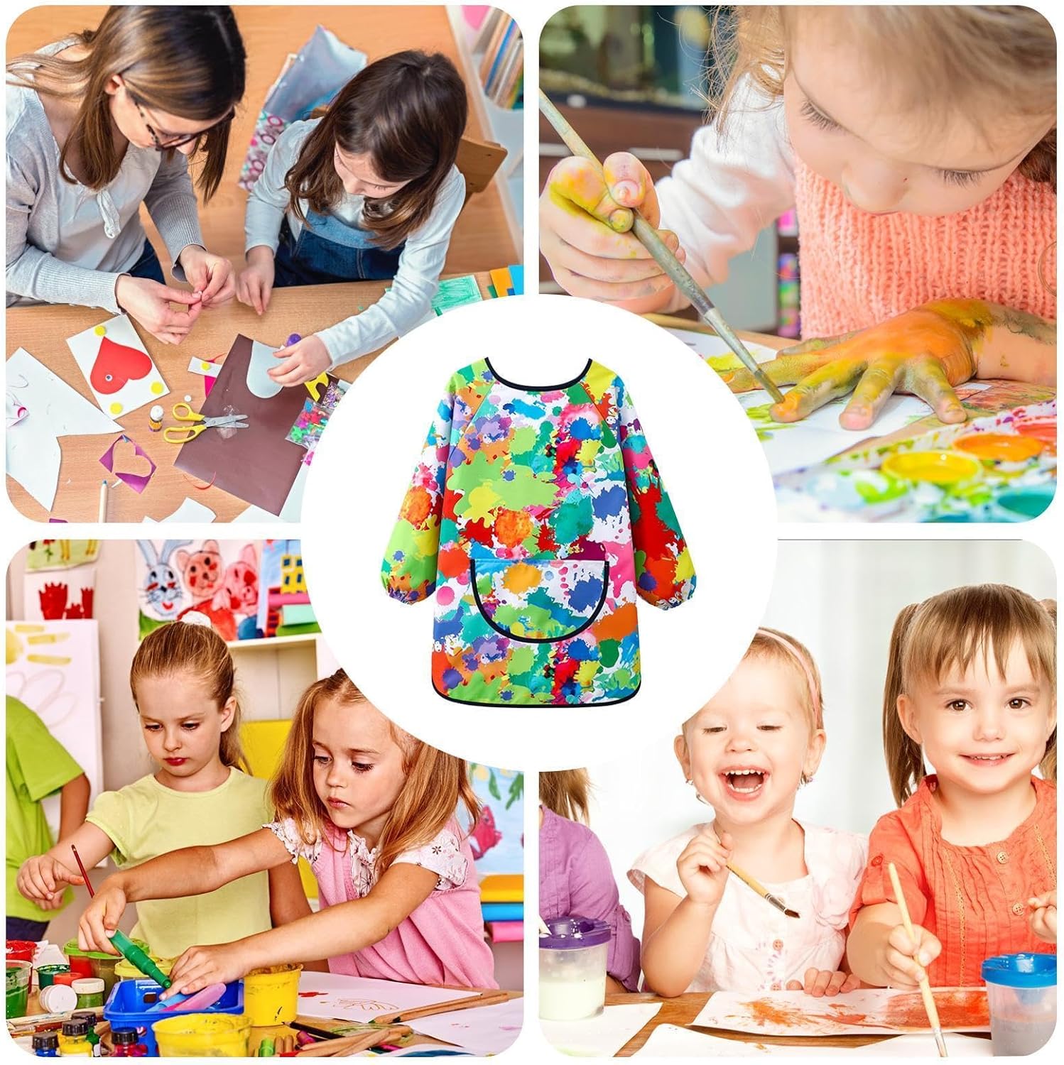 Kids Aprons for Painting | Adjustable Waterproof Painting Apron,Cute Artist Smock, Funny Smock with Large Pocket for Boys