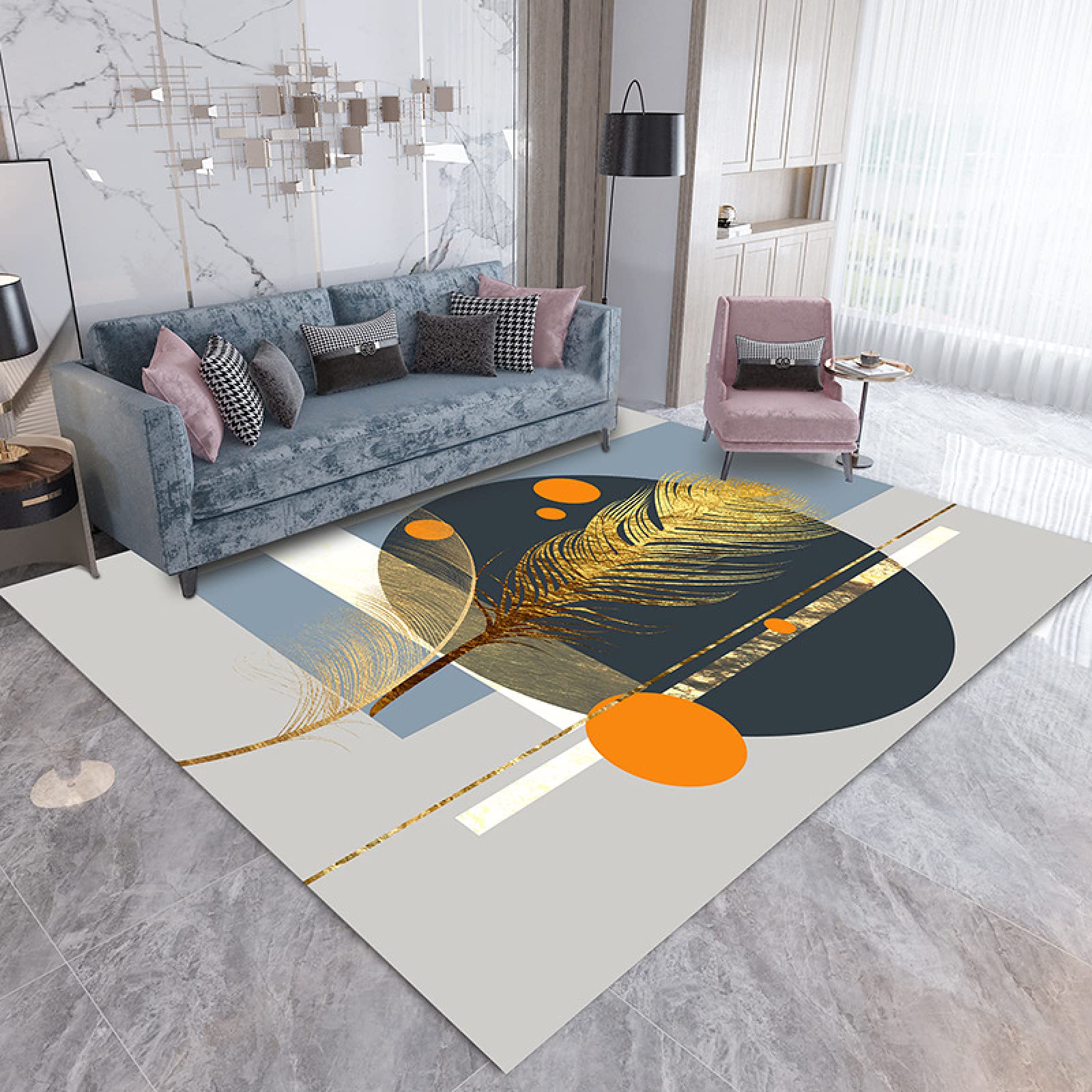 Tapis pour salon scandinave pour créer un coin d'éveil bébé doux