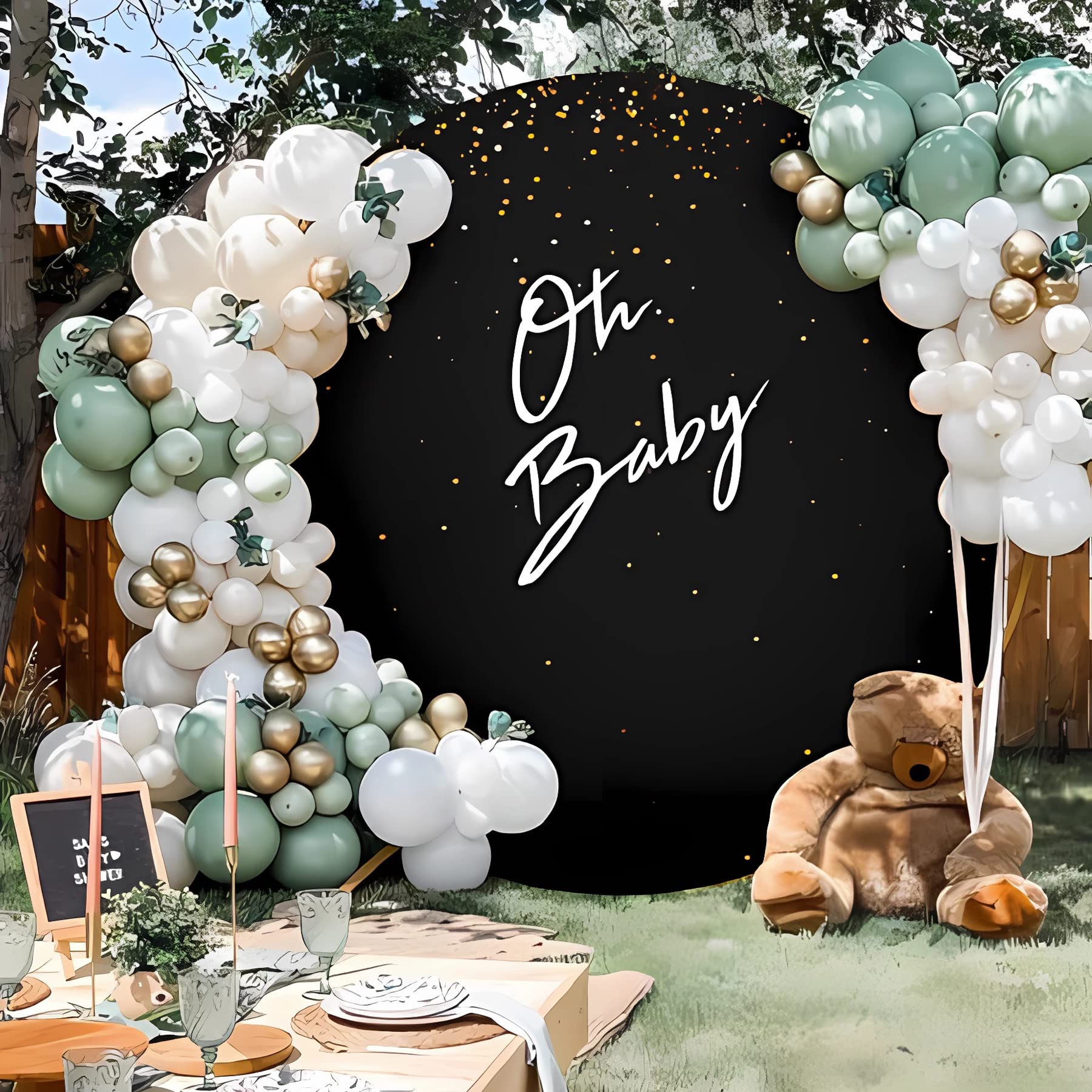 Snapklik.com : 6.5ft Black Round Backdrop Cover, Polyester Pure Black ...