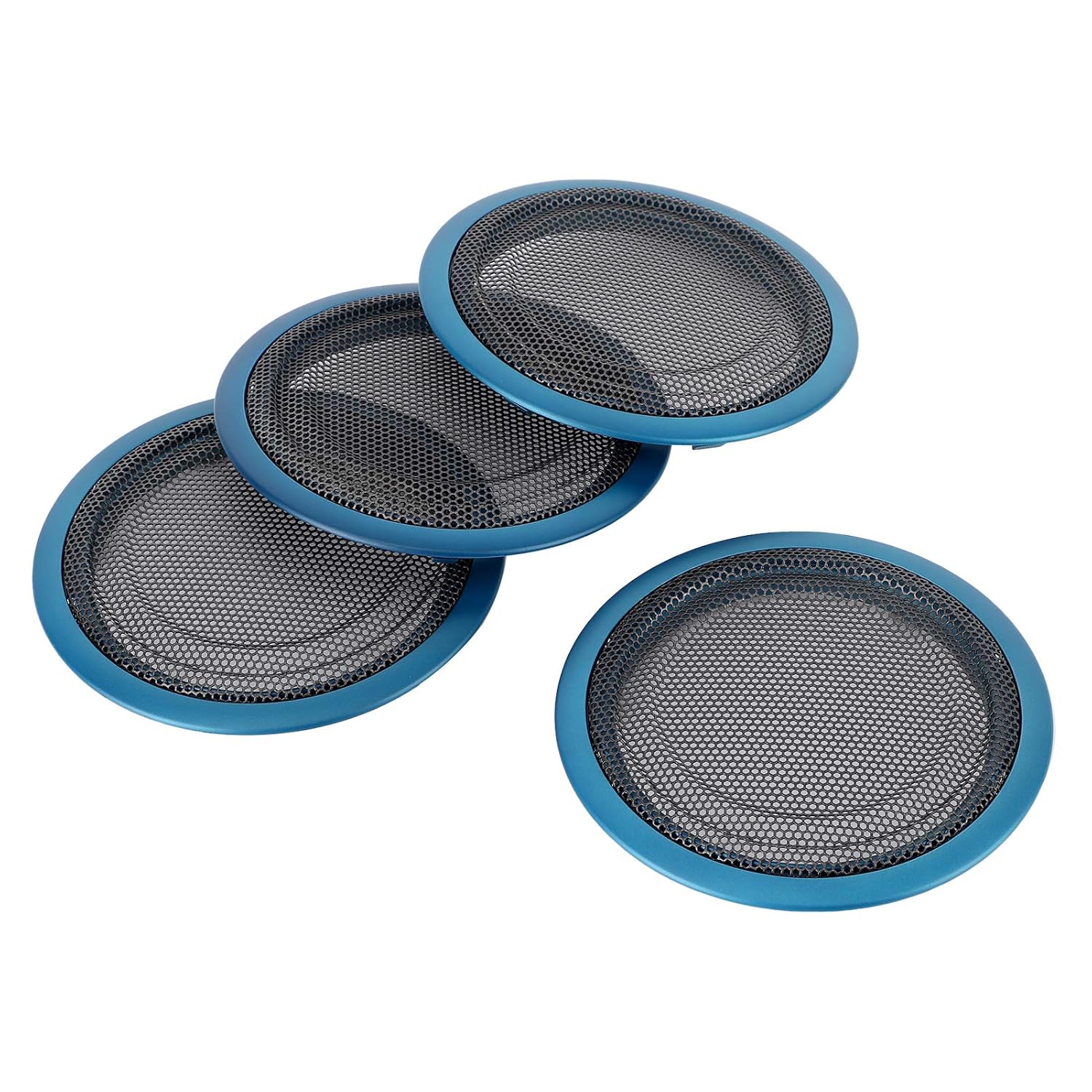 4Pcs ABS Iron Door Speaker Frame Cover Trim, Easy Install Inner Car Audio Panel Cover for 3 Series F30 2012 2019 F35 2015 2020, Elegant Wear (Blue)