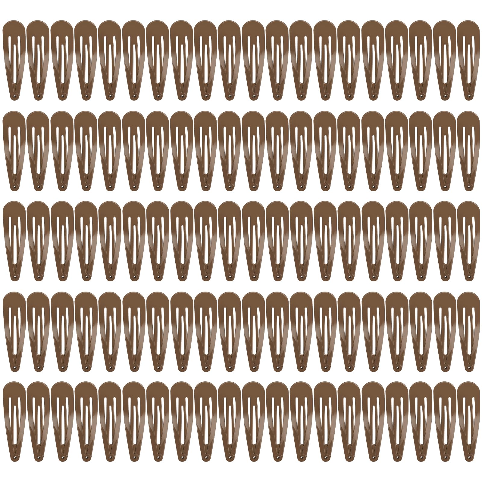 Photo 1 of 100Pcs Snap Hair Clips, Sublaga 2 Inch Bend Hair Clips, Metal Barrettes, No Slip Cute Solid Candy Color Hair Accessories for Girls, Women, Kids Teens or Toddlers (100pcs Coffee)