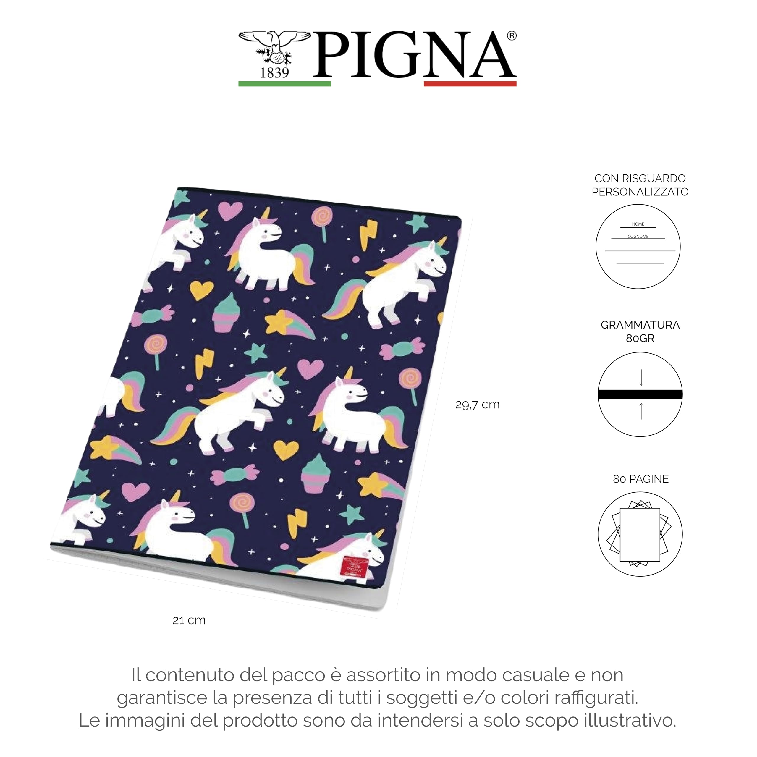 Pigna Maxi Quaderni A4 BIMBA 80 kartek 80g 5mm kwadraty