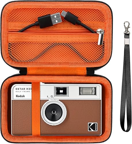 Supmay Estuche rígido de transporte para cámara KODAK EKTAR H35 de película de medio marco, funda protectora de viaje con bolsillo de malla con
