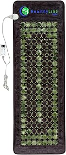 HealthyLine Far Infrared Heating Pad - Natural Jade and Tourmaline Stones - Easy to Roll-up - Mesh JT Mat Full 7224 Soft L...