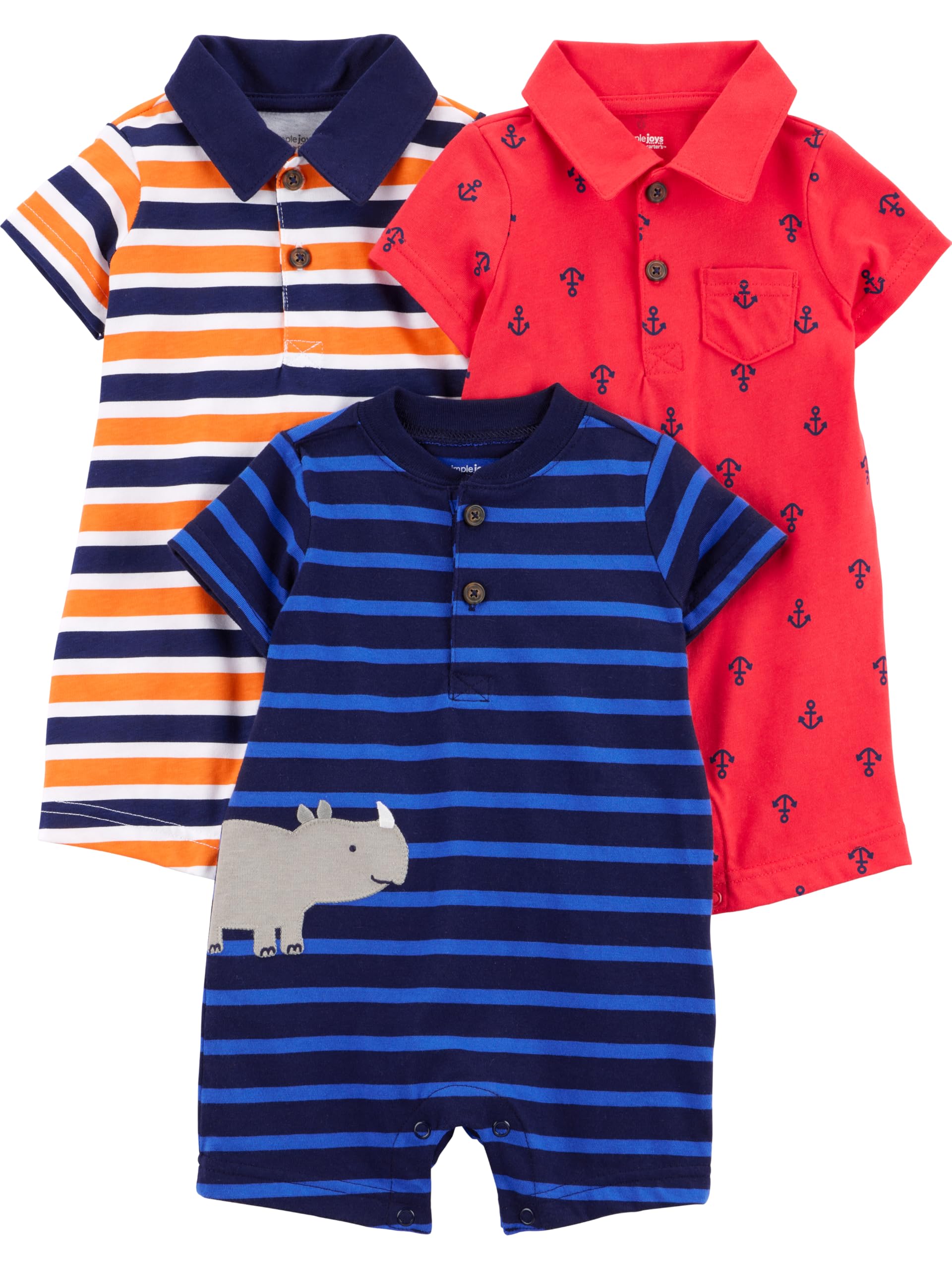 Simple Joys by Carter's baby-boys 3-Pack Rompers Romper (pack of 3)