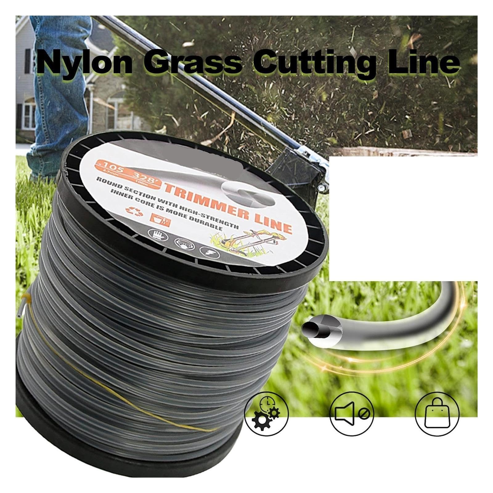 Filo Tondo in Nylon Grigio da 2,7 mm x 100 m