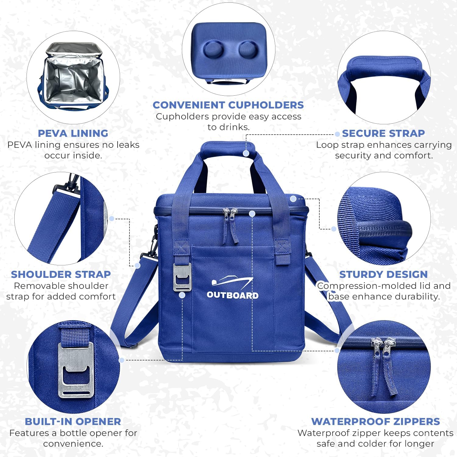 6-Layer Insulated Large Soft Shell Cooler, 15L Leakproof Ice Chest, Portable Waterproof Bag Fits 24 Cans, Tall Bottles, Lightweight Lunch Box for Camping, Travel, Beach, Fishing, Work