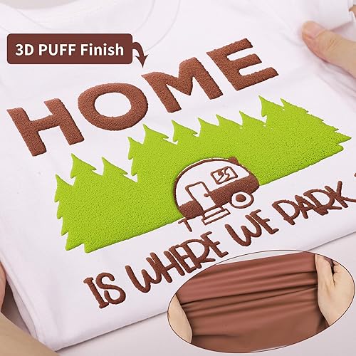 Miniatura 2 de GIRAFVINYL Vinilo de transferencia de calor, 10 x 4 pies, color marrón, vinilo 3D de transferencia de calor, vinilo HTV para camisetas, vinilo para