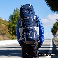 MOUNTAINTOP 70L Trekking Hátizsák Esővédővel Férfi Női Túrázáshoz Kempingezéshez 9