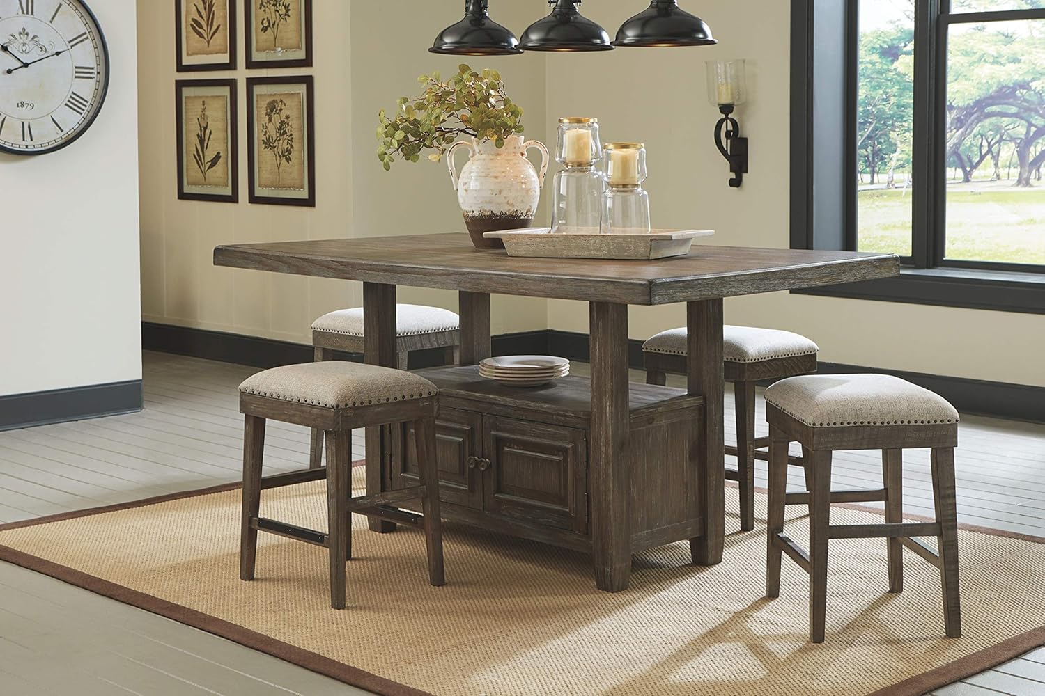 Wyndahl Counter Height Dining Table in a dining setting with chairs