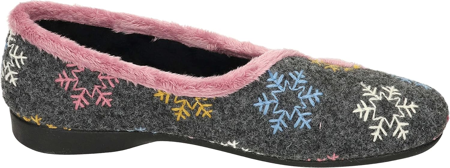 Manitu Women's 340027-91 Slippers, gray, 9.5 Women image 4