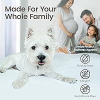 Vista 4 de SafeRest Protector de colchón impermeable tamaño individual – Funda de cama suave, transpirable y ajustada con bolsillos elásticos de 18" – Funda