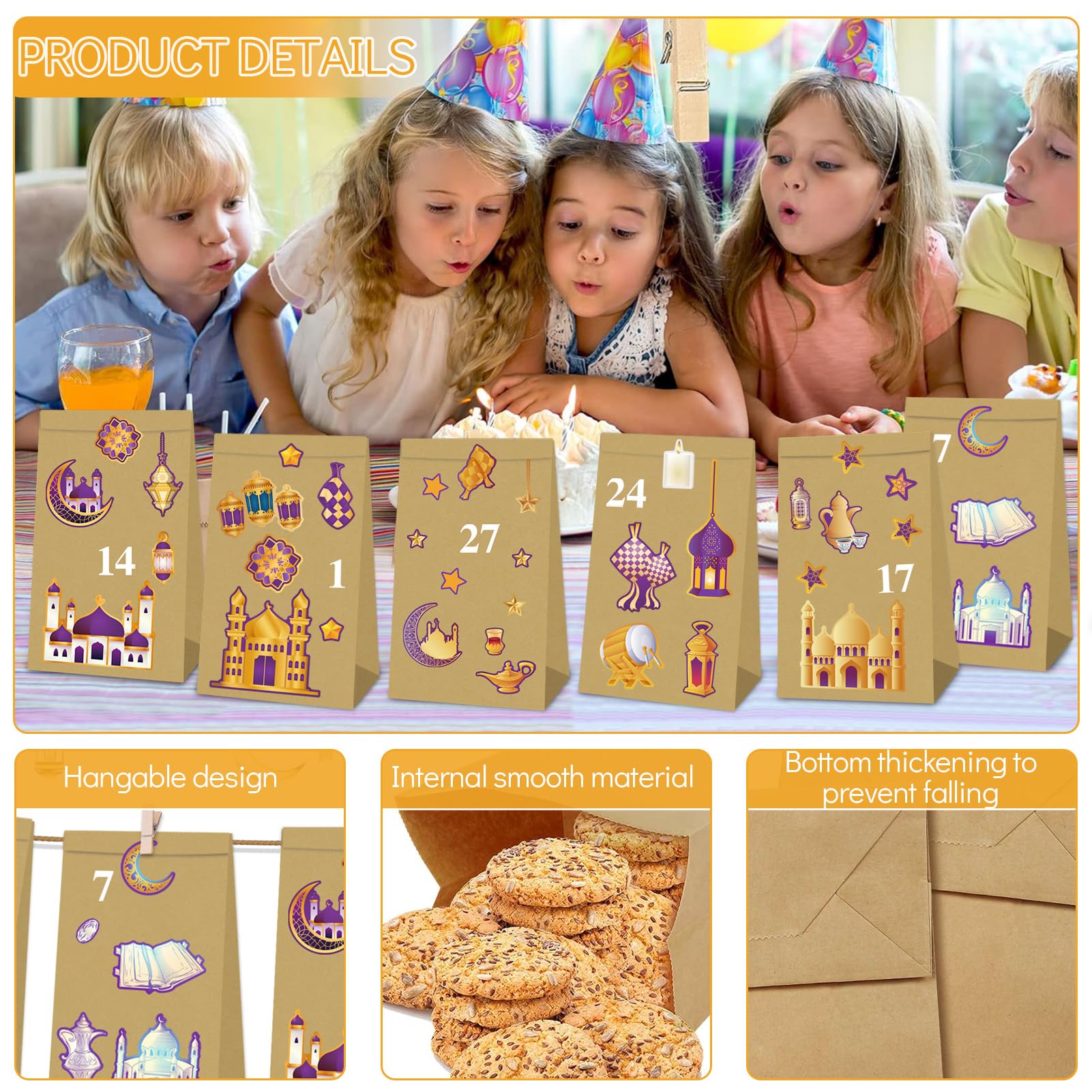 Pack Of 30 Ramadan Calendar For Filling, Eid Mubarak Paper Bags...