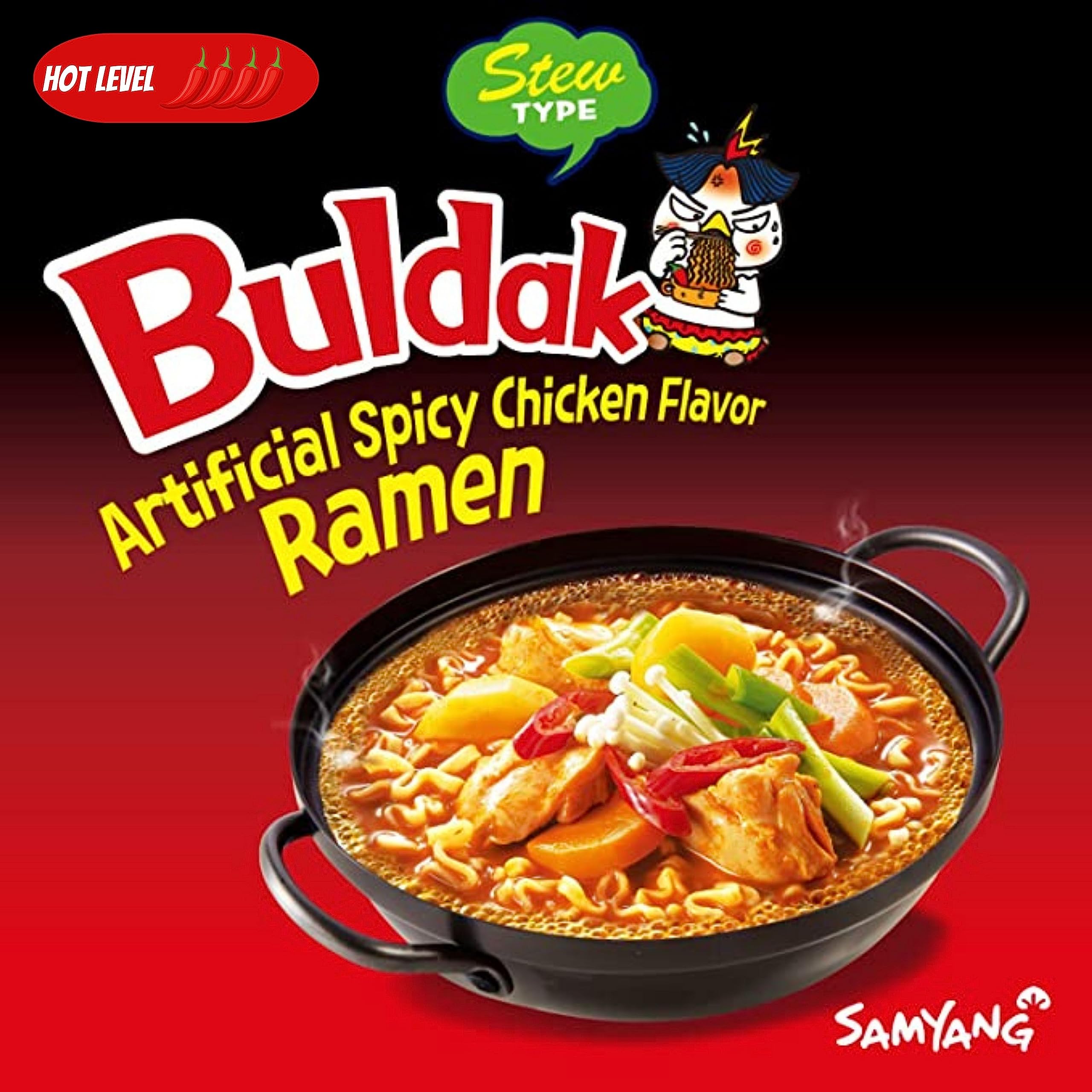 Buldak Ramen Noodles Stew Flavor 5 Pack Spicy