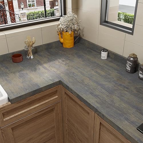 Miniatura 2 de VaryPaper Papel tapiz de hormigón industrial para despegar y pegar, papel adhesivo metálico texturizado para paredes, extraíble, autoadhesivo,