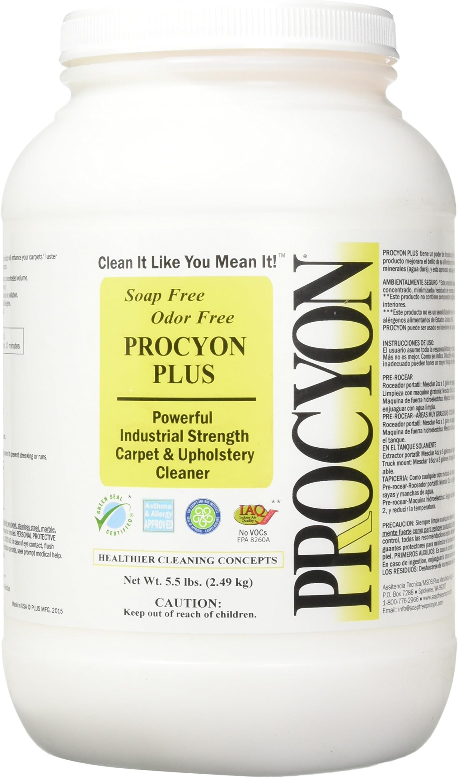 - Plus Powder - 5.5 lb. Jar - Professional Carpet Cleaner for Truck Mounts, Encapsulation Machine, Concentrated Powder