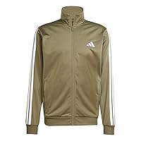 adidas Homme SPORTSWEAR BASIC 3 STRIPES TRICOT TRACKSUIT, olive strata/white