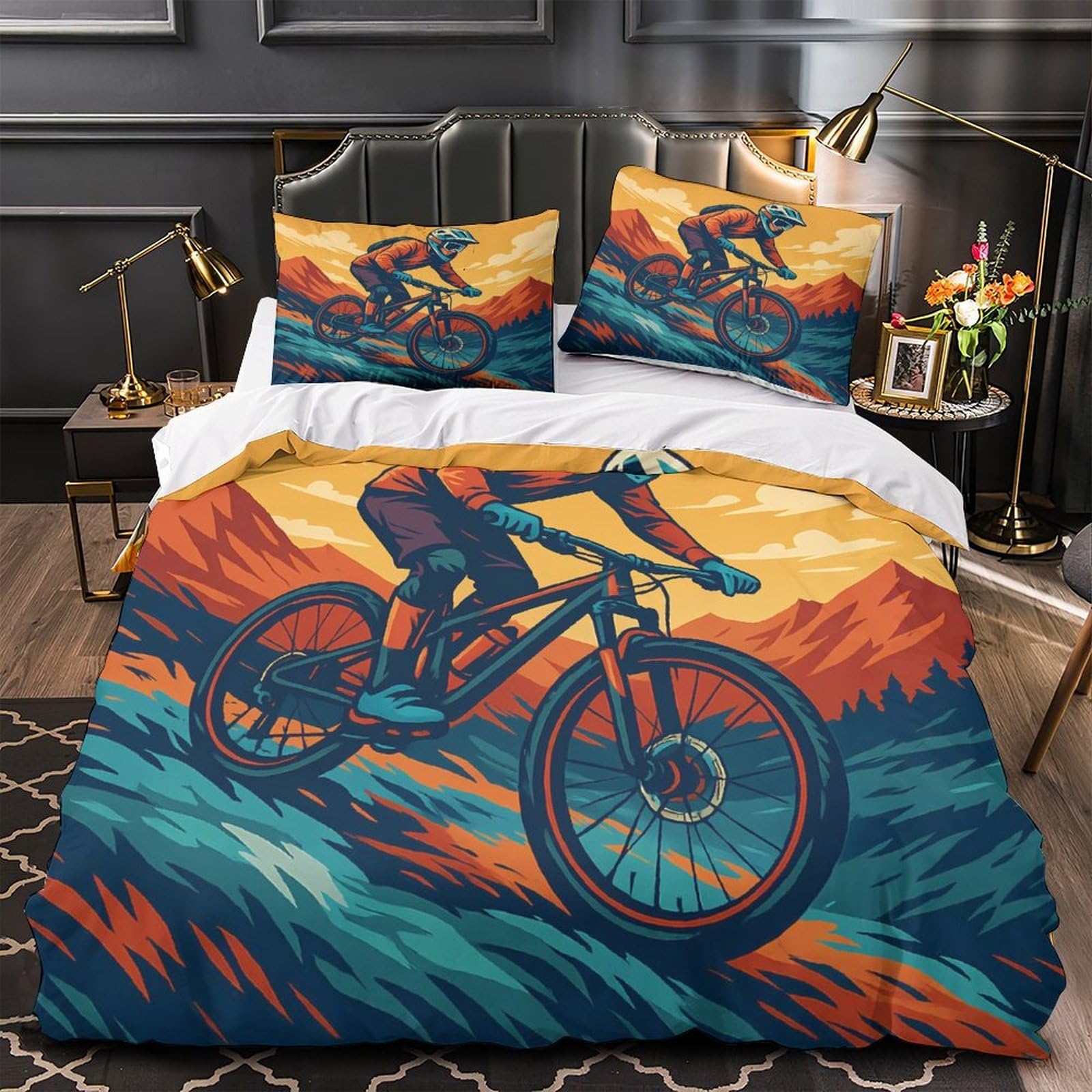 Housse de couette hypoallergique 200x200 microfibre 3D ciel nocturne
