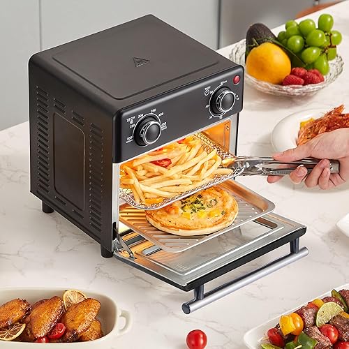 Miniatura 8 de Elite Gourmet EAF0851B - Horno freidora de aire de 8.5 cuartos de galón con controles de tiempo y temperatura, 800 vatios, incluye recetas, color