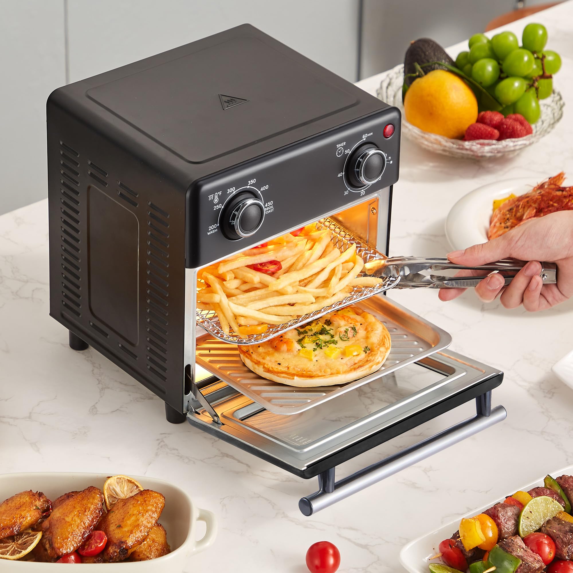 Elite Gourmet 8.5Qt Compact Mini Air Fryer Oven, 800W, Adjustable Controls view 8