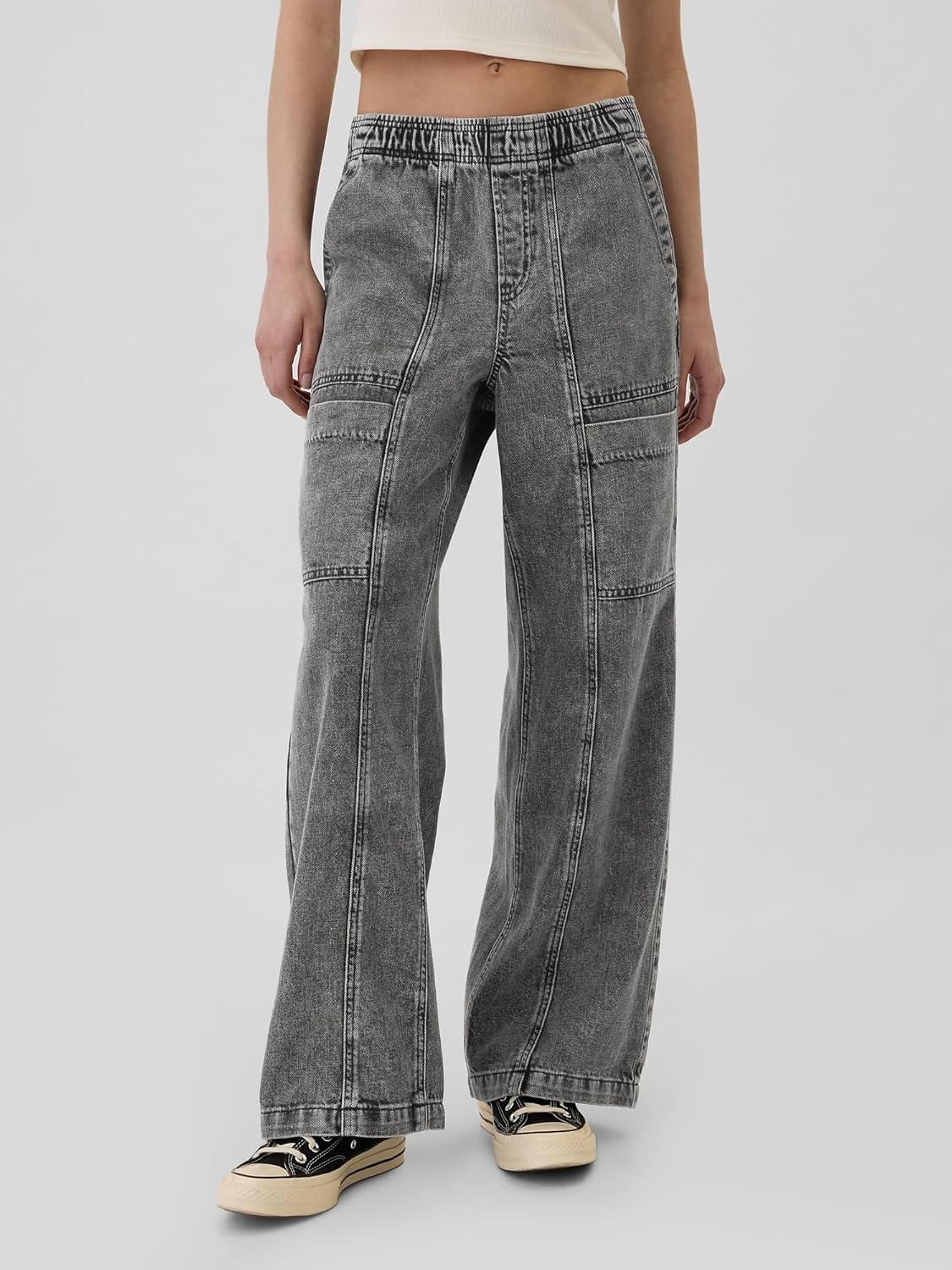Gap Womens Wide Leg Pull on Utility Pant - Image 2