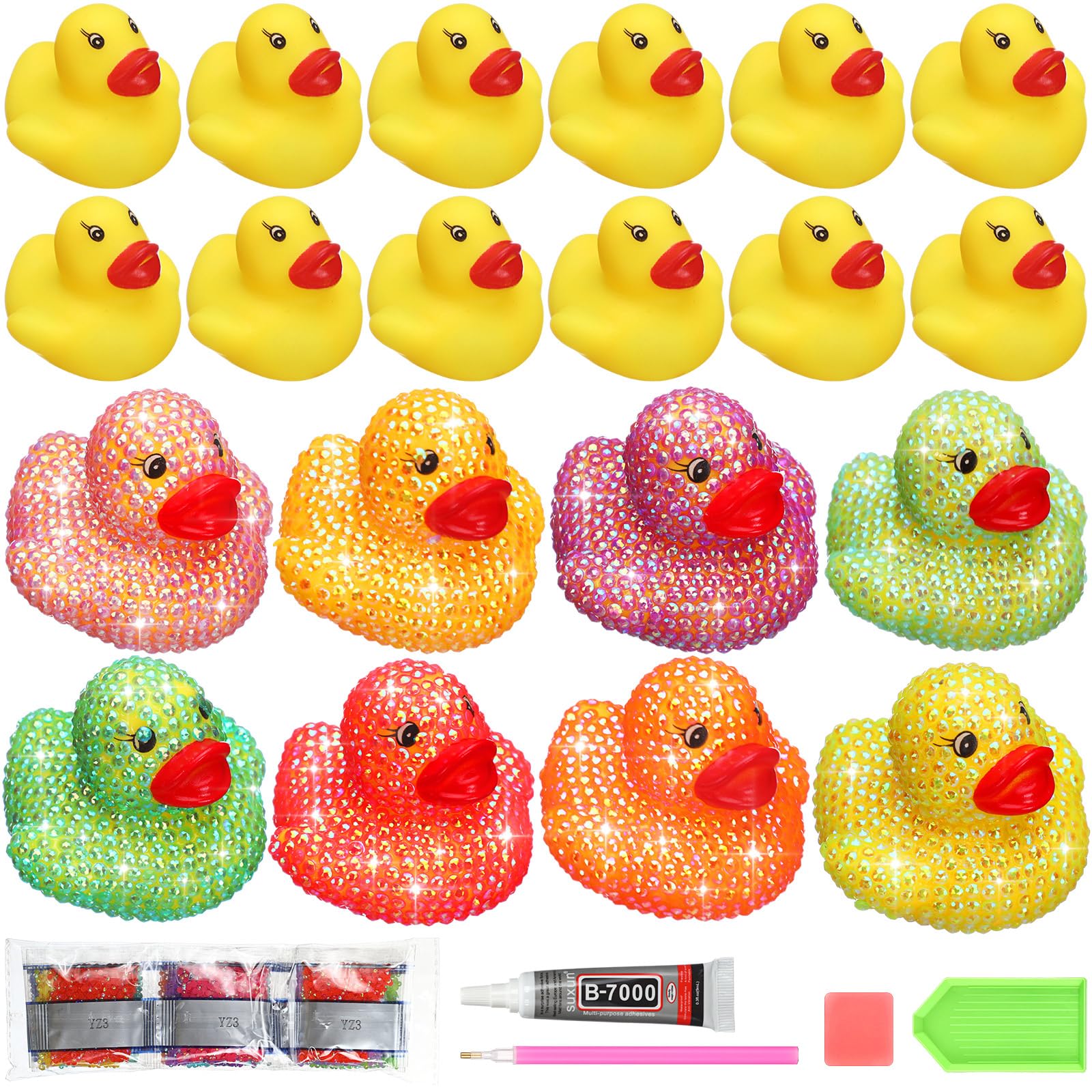 Amazon.com: Landical 12 Pcs Rubber Ducks Diamond Art Ducks DIY