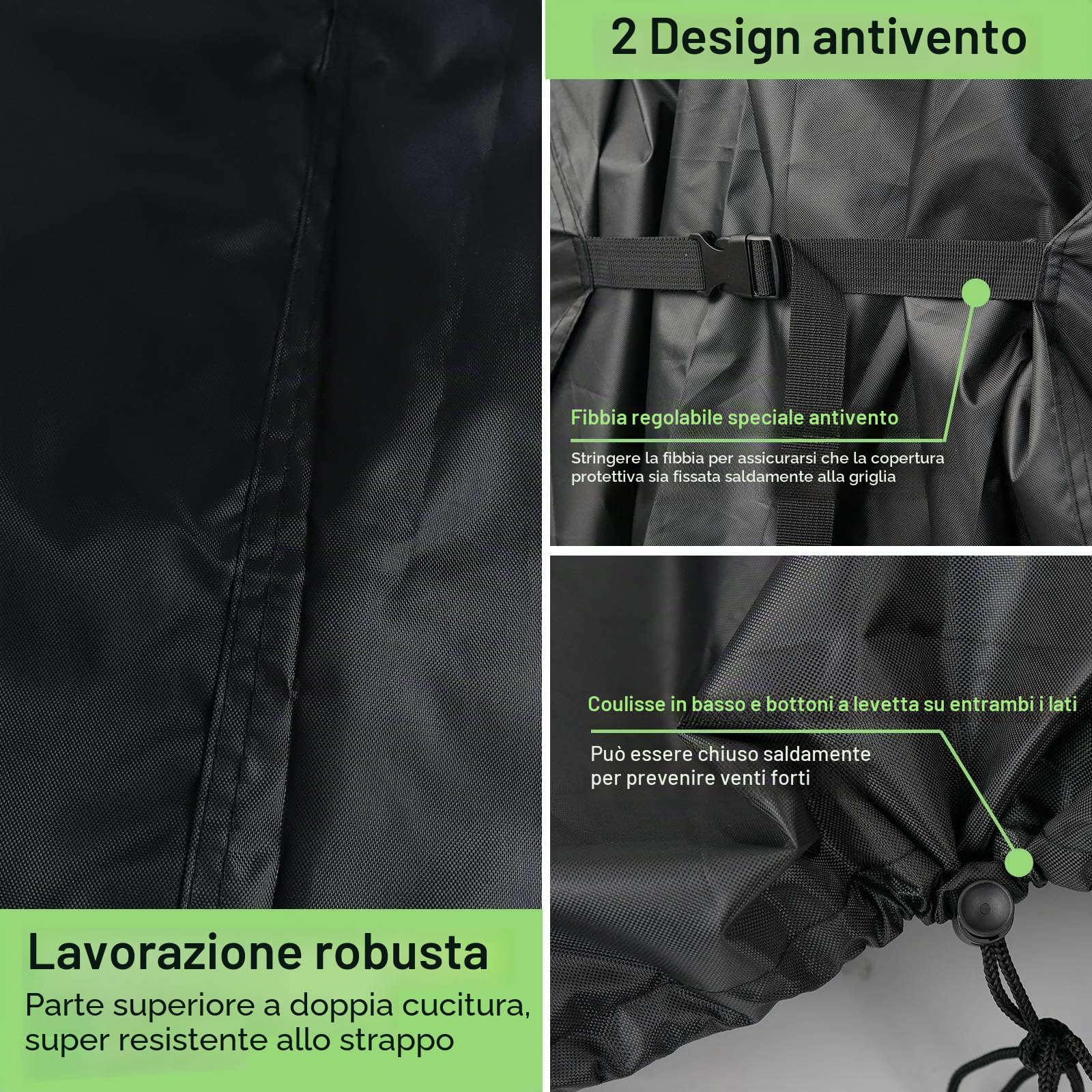 Copertura per Barbecue, 80x66x110cm Universale Telo Protettivo per BBQ Grill Copri Barbecue da Esterno, 420D Oxford Impermeabile Telo Copri Barbecue Antivento Anti-UV