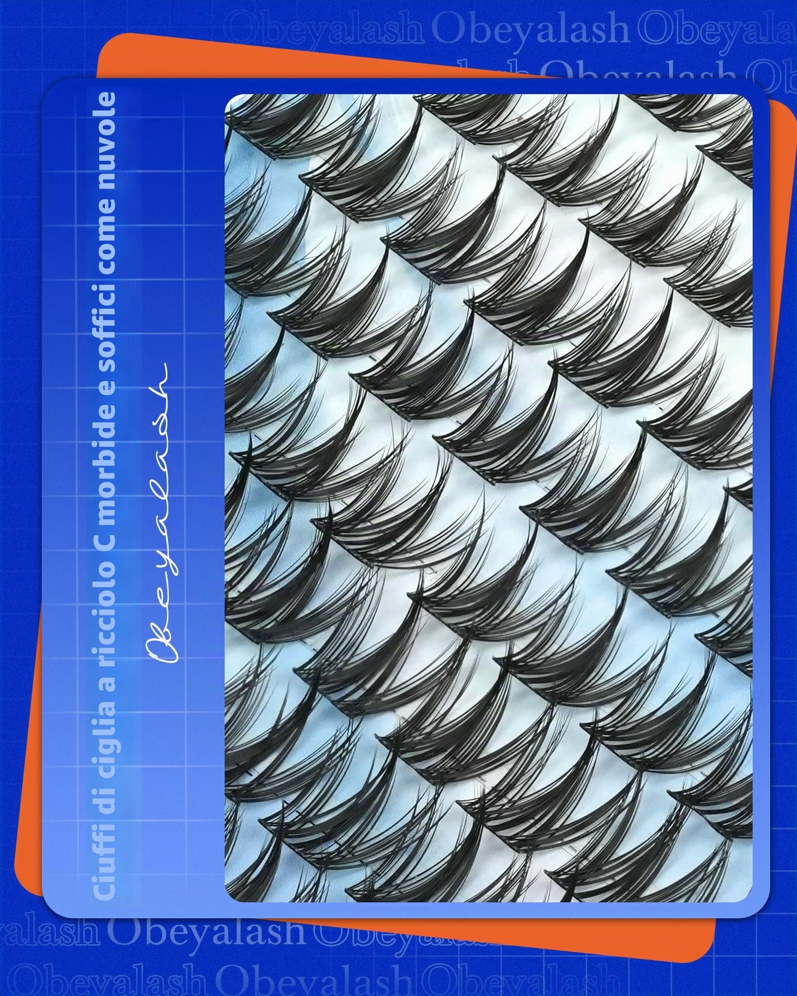 Obeyalash Manga Kit Ciglia Extension, Ciglia Finte Ciuffetti a Grappolo 10mm 11mm 12mm 13mm mix DIY Lashes Cluster con Pinzette (K004)