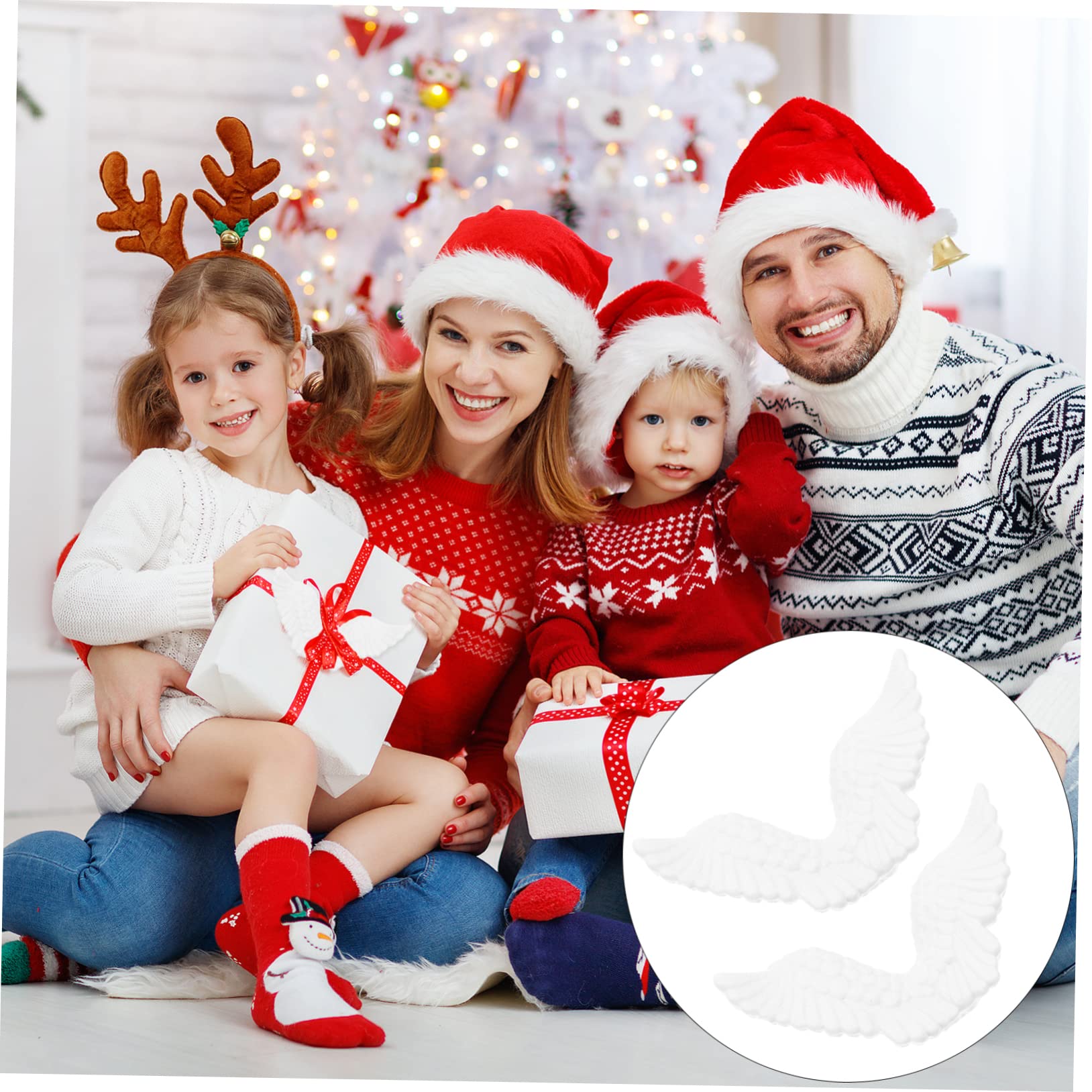 VILLCASE 72piezas Accesorios De De Ángel De Plástico Para Decoración Navideña Ornamentos Para Manualidades y Adornos De Árbol De Navidad